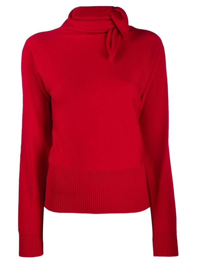 Cédric Charlier tie neck sweater - Red