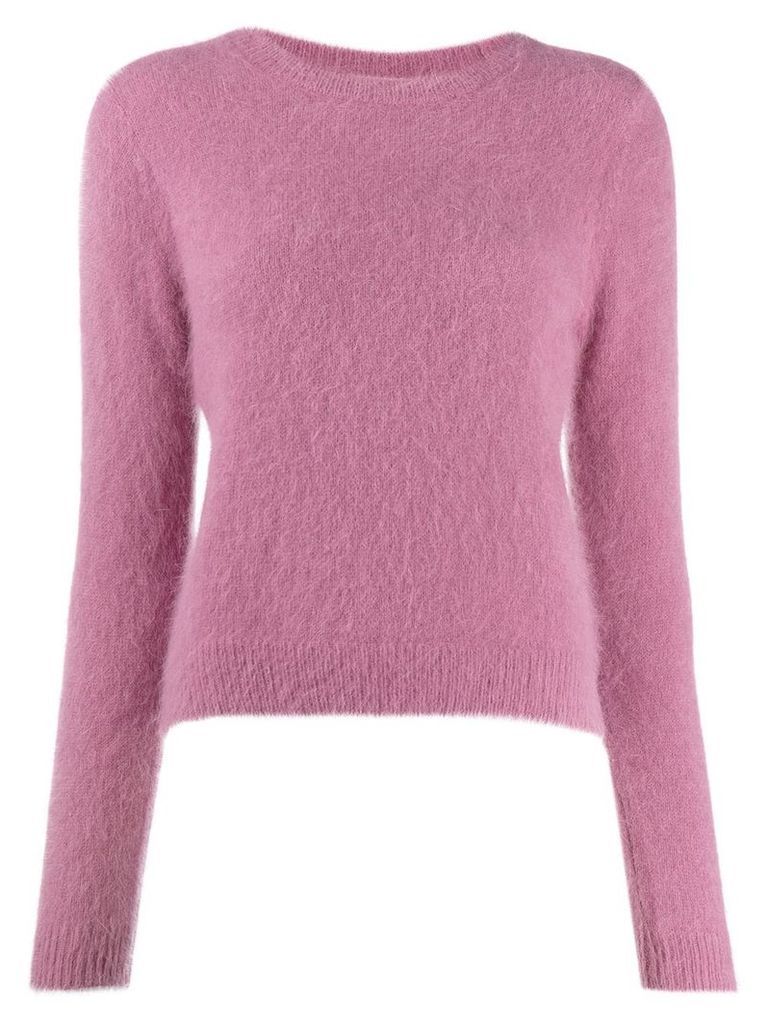 Bellerose round neck fuzzy knit sweater - PINK