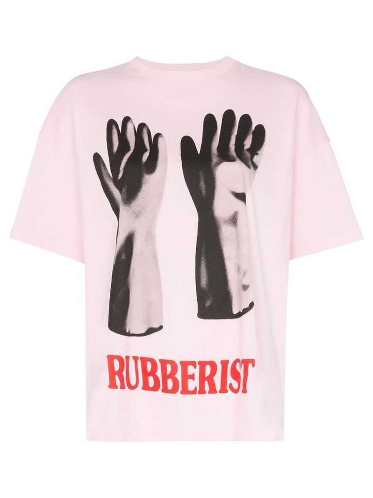 Christopher Kane Rubberised glove print T-shirt - Pink