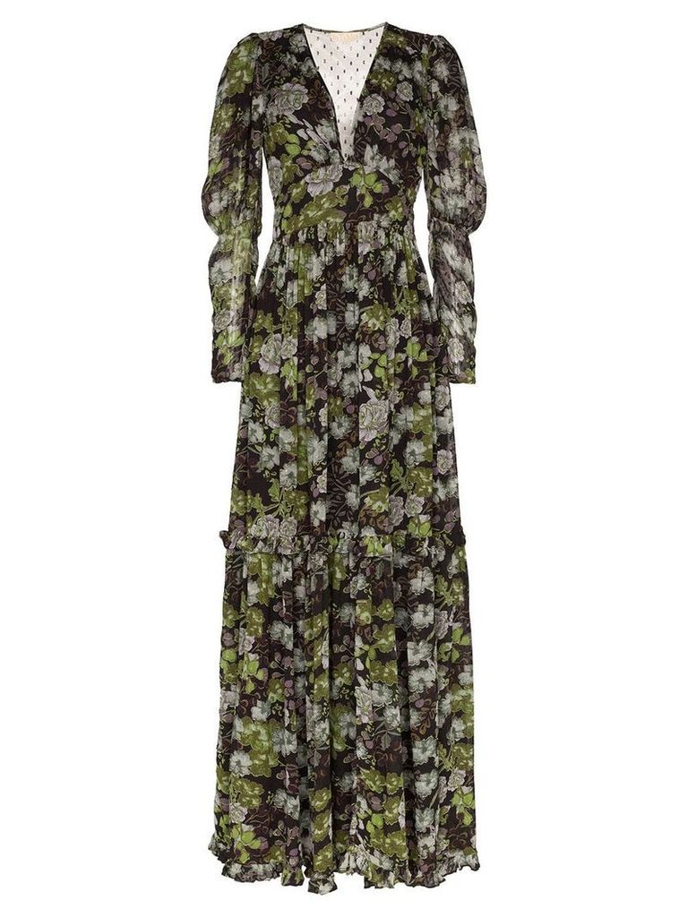 byTiMo floral print long sleeves tiered maxi dress - Multicolour