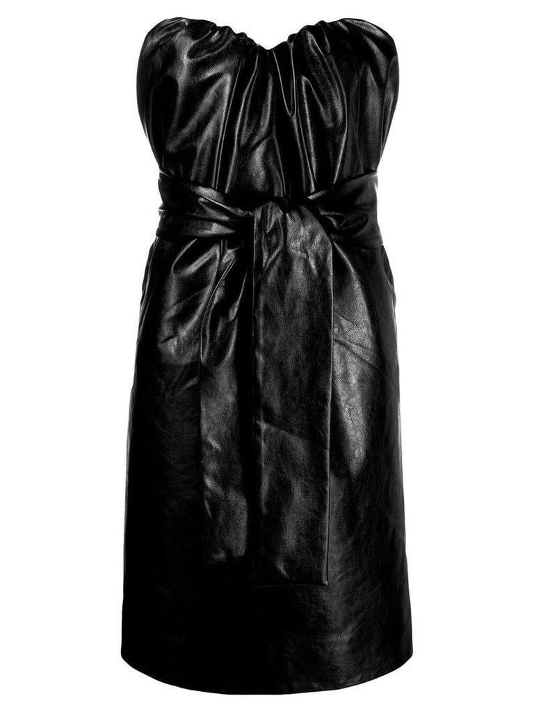 MSGM gathered strapless dress - Black
