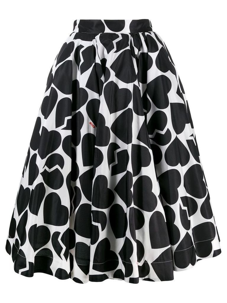 MSGM heart shape print skirt - Black