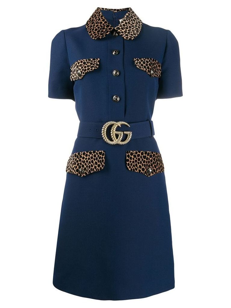 Gucci GG belt short dress - Blue