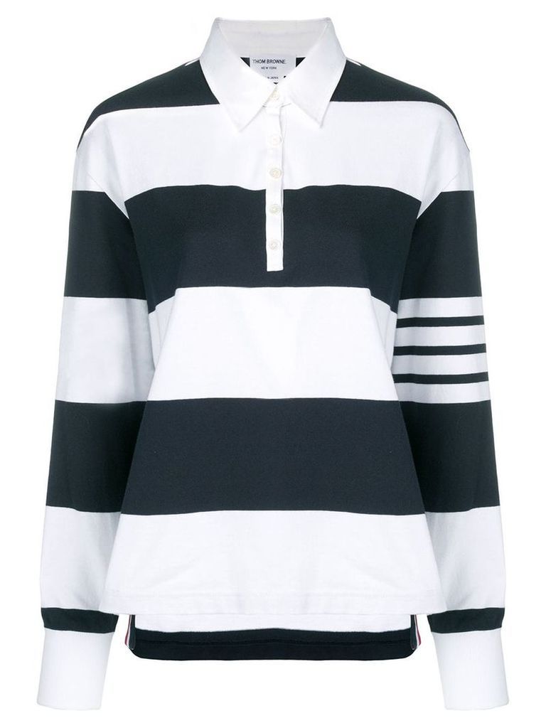 Thom Browne 4-Bar Navy Oversized Rugby Polo - Blue
