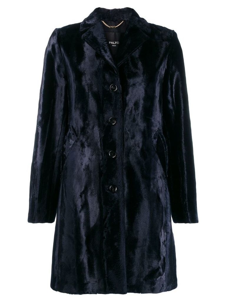 Paltò textured shearling coat - Blue