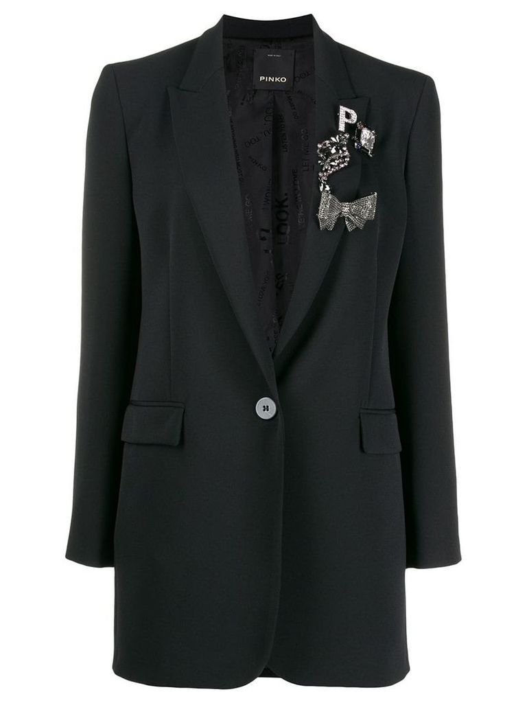 Pinko embellished longline blazer - Black