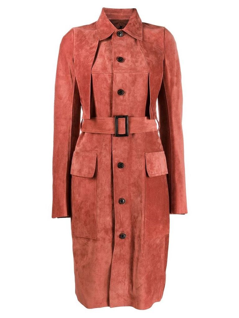 Rick Owens belted trench coat - Red
