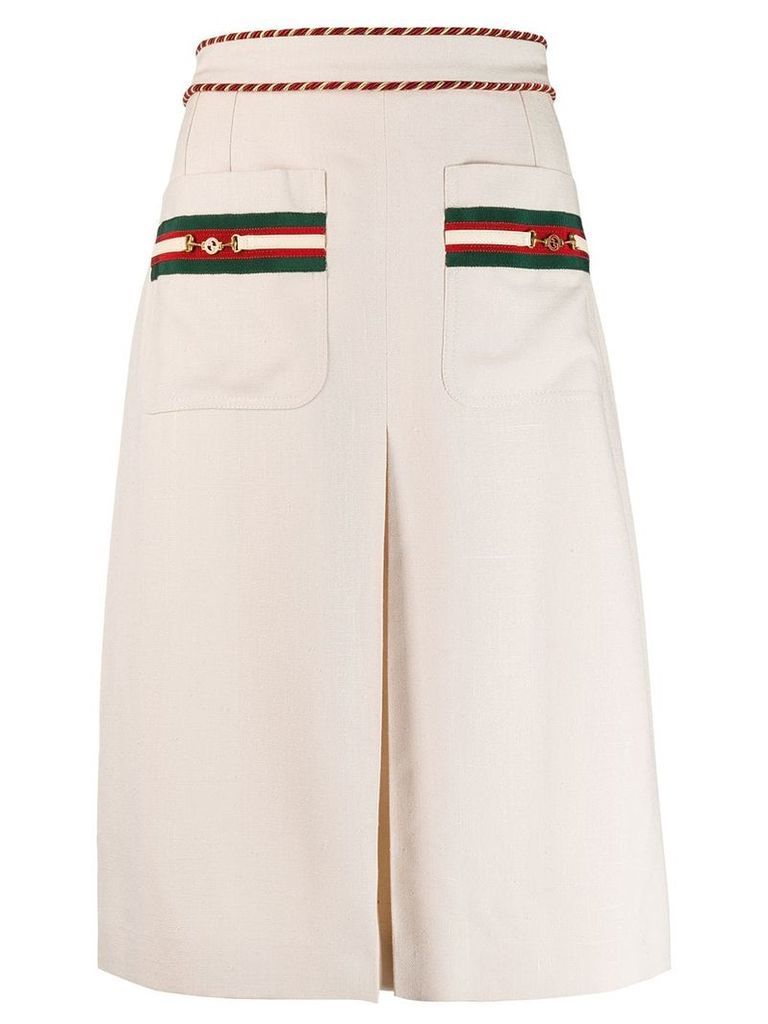 Gucci Interlocking G Horsebit detail midi skirt - Neutrals