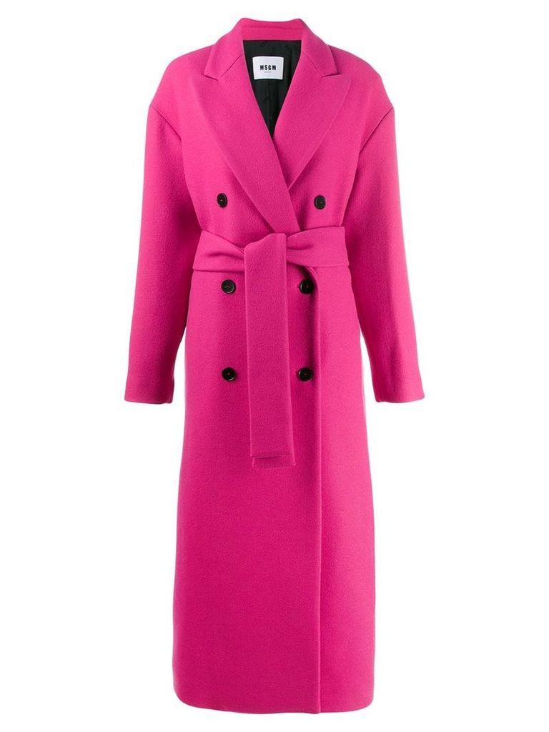 MSGM double breasted overcoat - PINK
