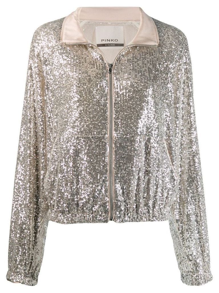 Pinko sequin embroidery jacket - Silver