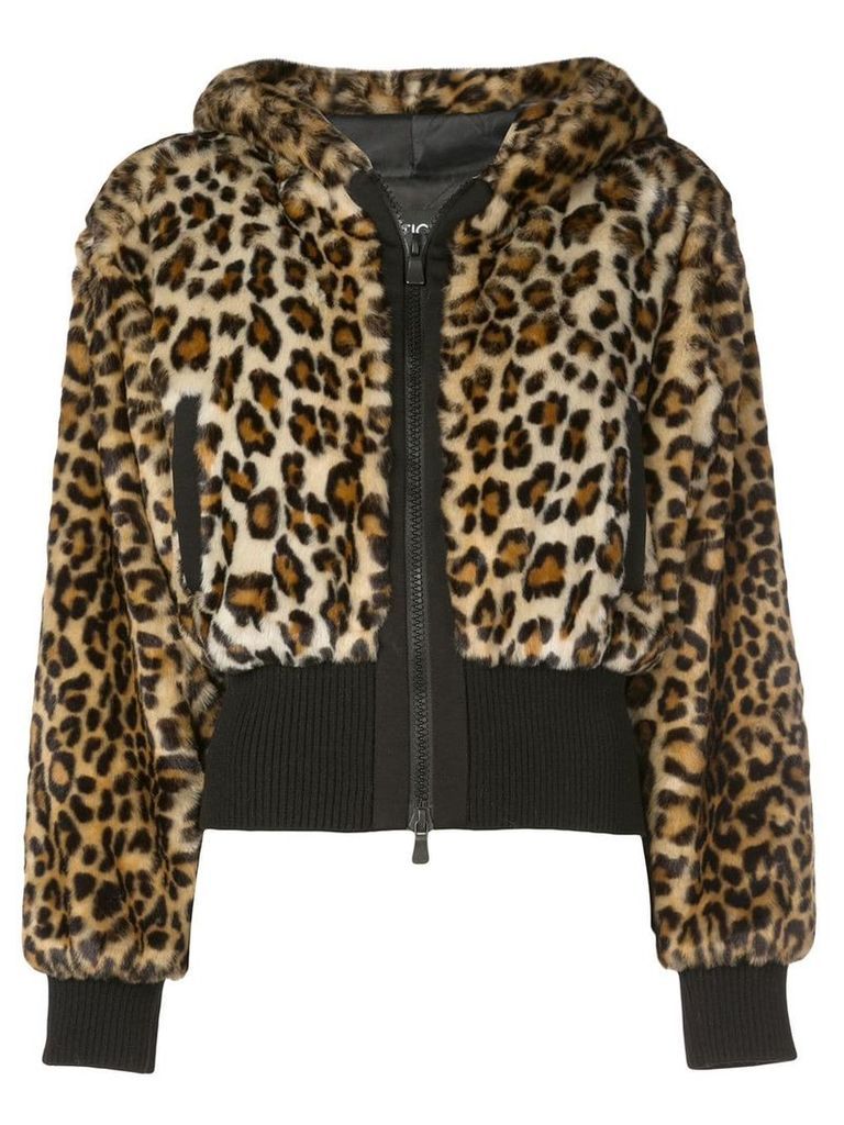 Boutique Moschino cropped leopard print jacket - Brown