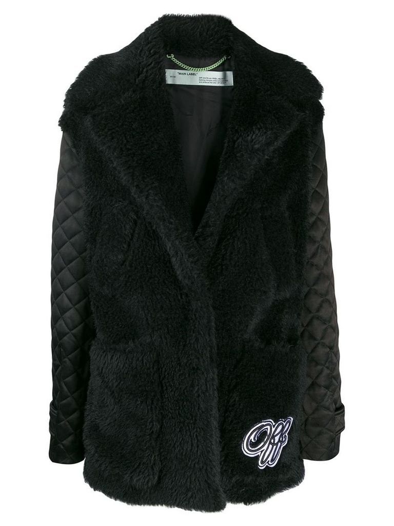 Off-White faux-fur padded coat - Black