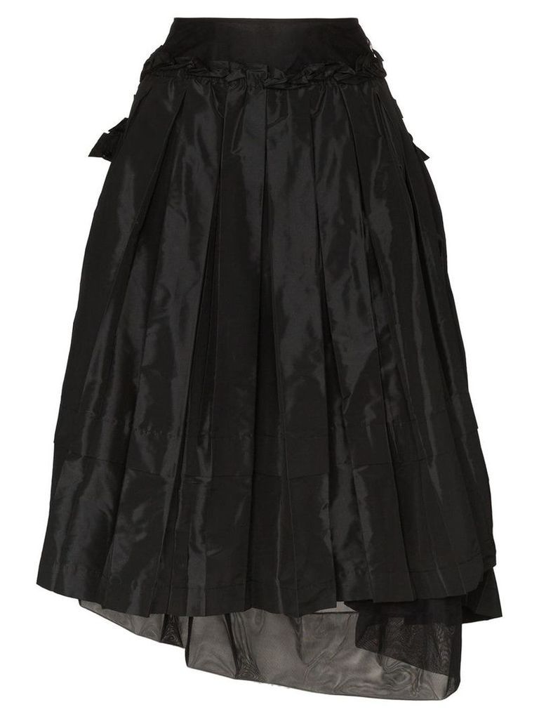 Simone Rocha asymmetric taffeta midi skirt - Black