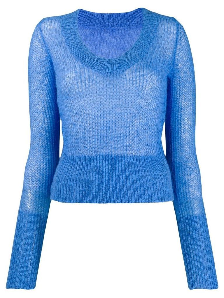 Jacquemus La maille Dao U-neck knitter sweater - Blue