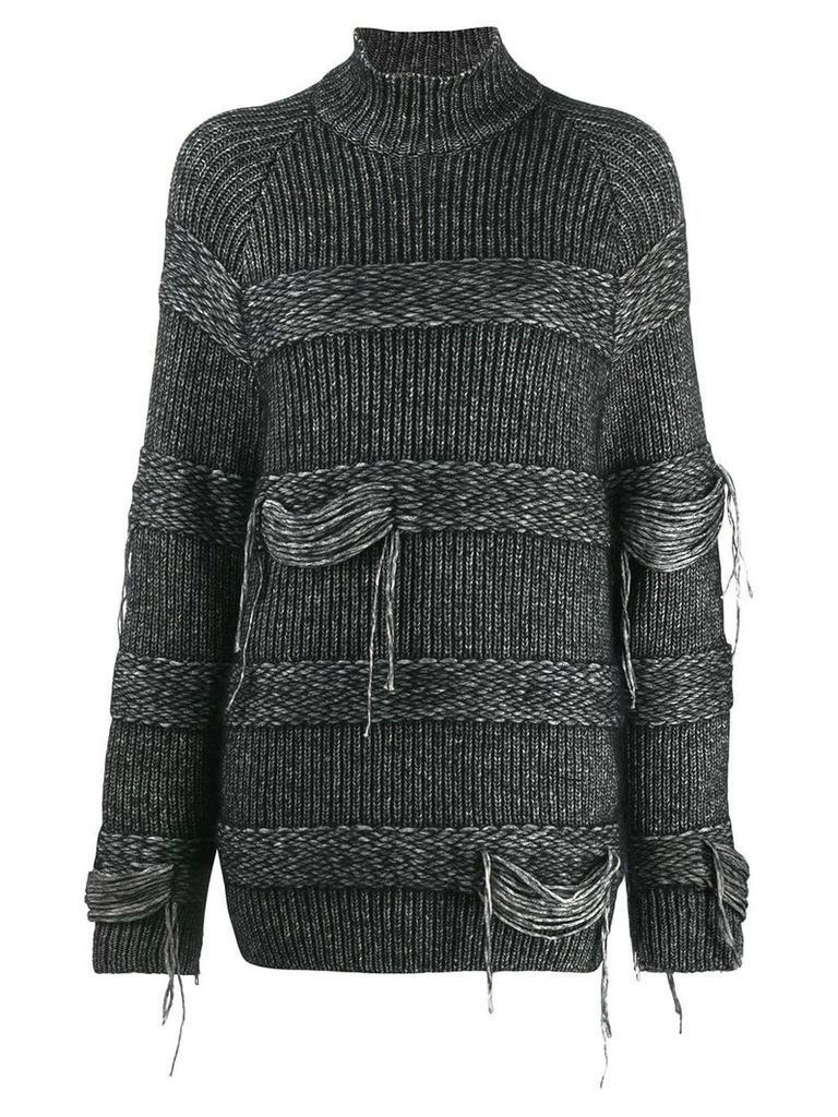 MRZ distressed chunky knit sweater - Black