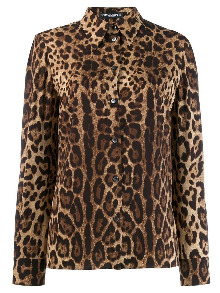 Dolce & Gabbana leopard-print shirt - Brown