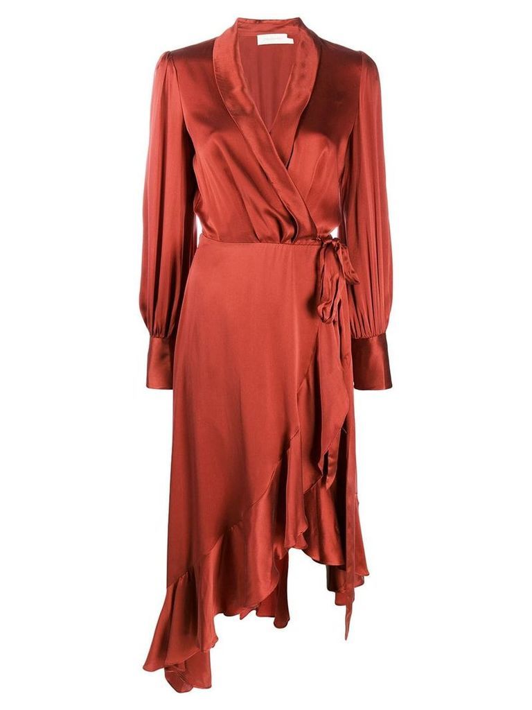 Zimmermann asymmetric wrap dress - Red