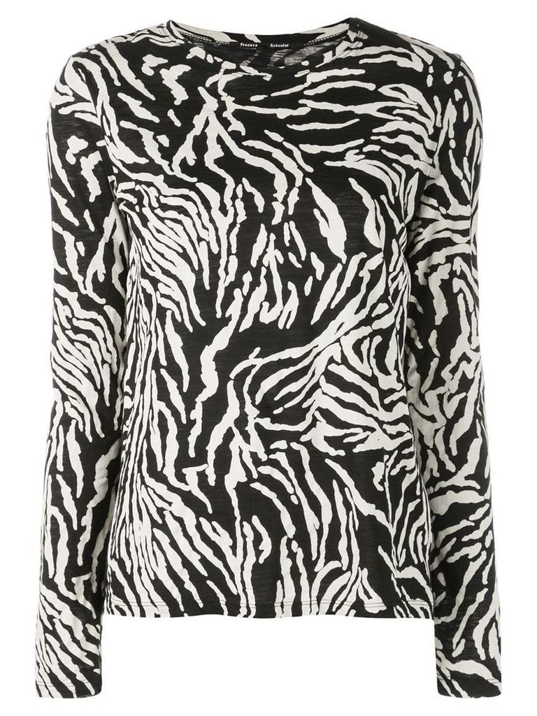 Proenza Schouler Zebra Long Sleeve T-Shirt - Black