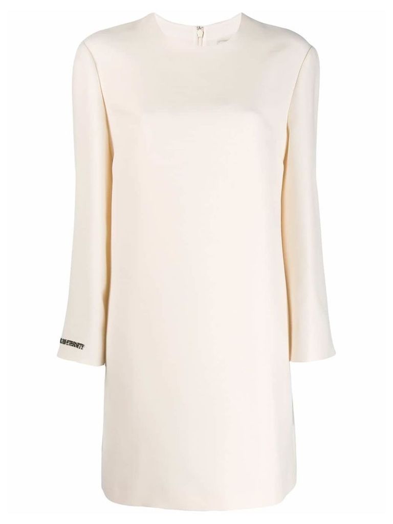 Valentino embellished slogan dress - White