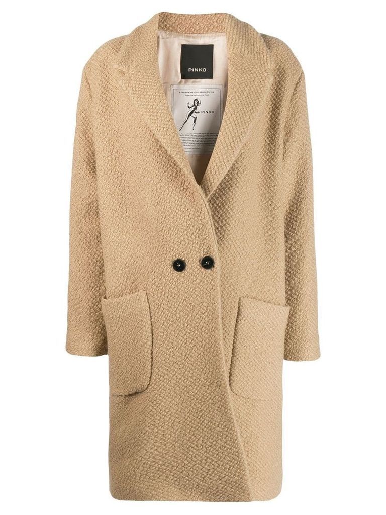Pinko oversized single-breasted coat - Brown