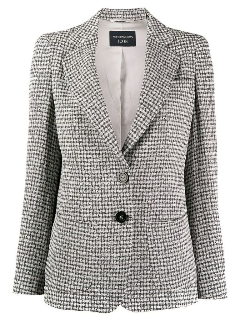 Emporio Armani classic micro-check blazer - Grey