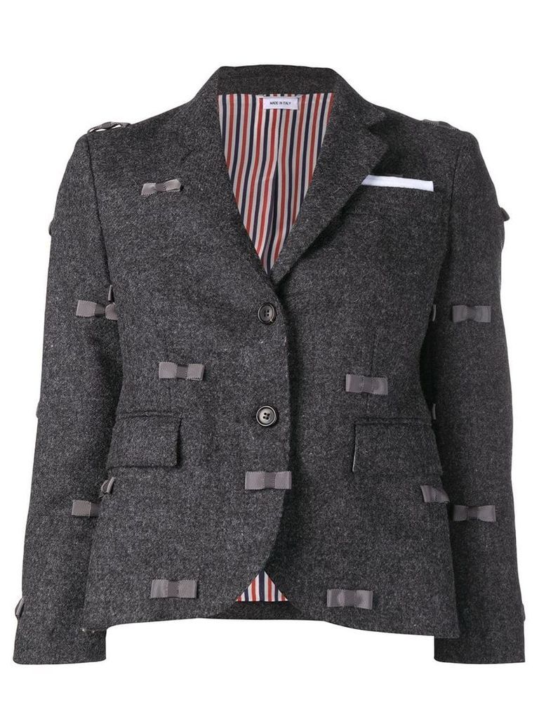 Thom Browne Bow Embroidered Sport Coat - Grey