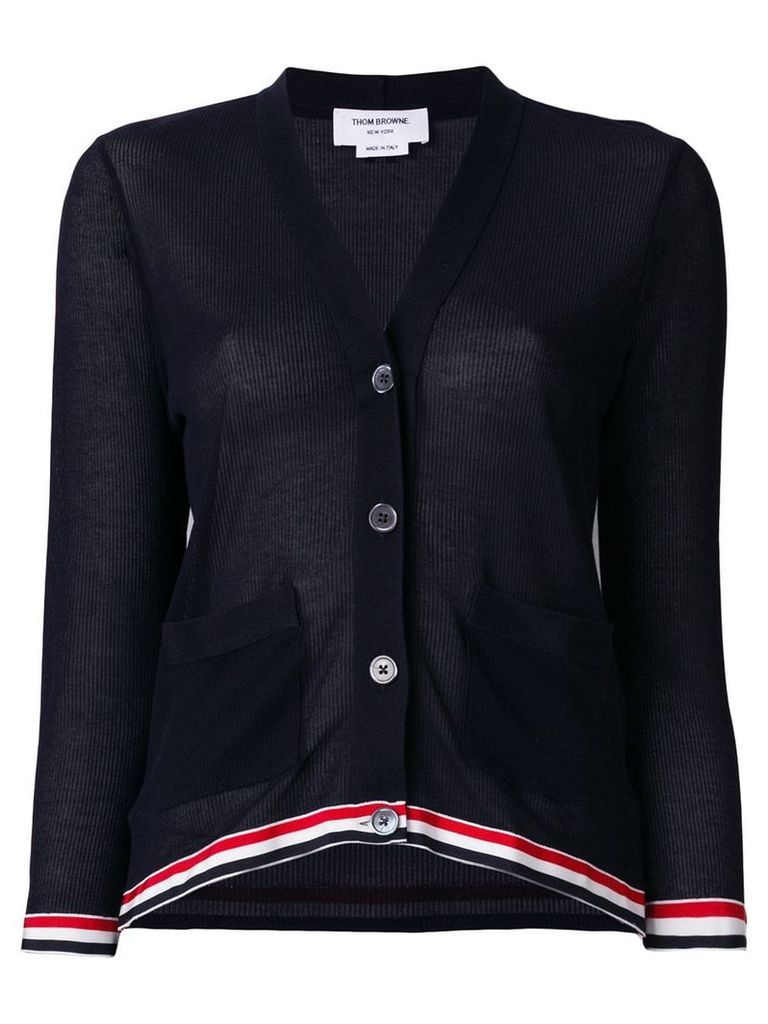 Thom Browne relaxed fit V-neck cardigan - Blue