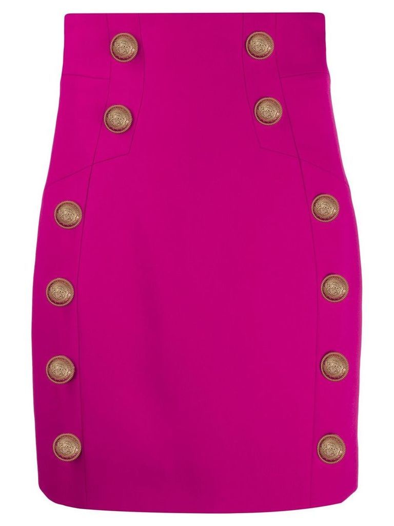 Balmain button-embellished mini skirt - PINK