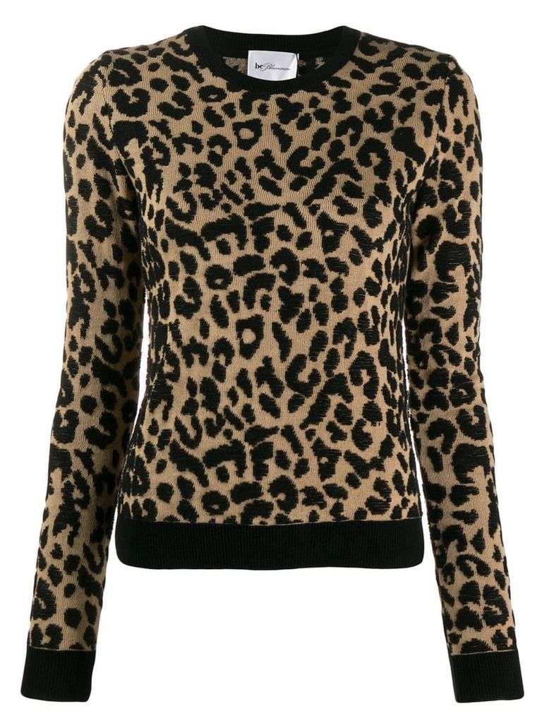 be blumarine leopard-intarsia jumper - Brown
