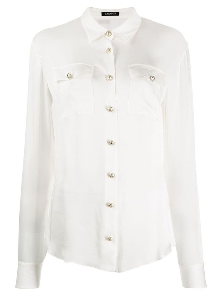 Balmain button-down tailored blouse - White
