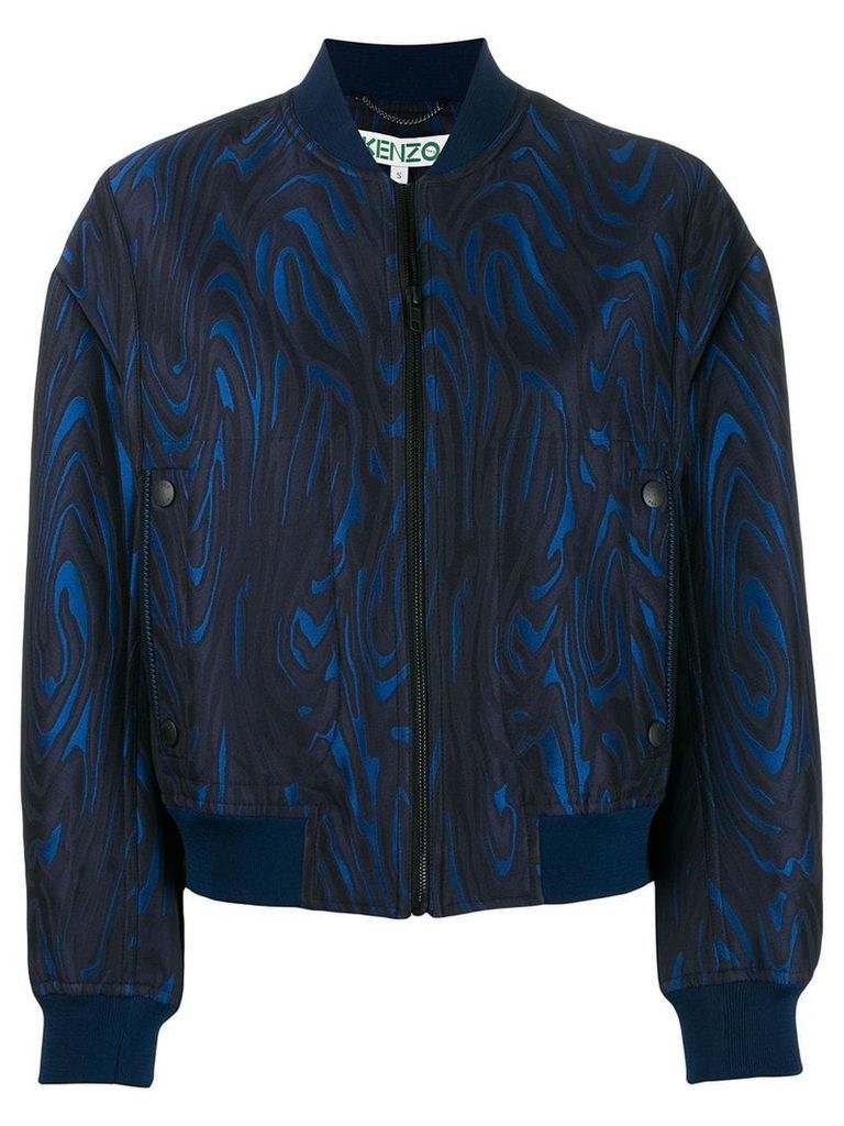 Kenzo embroidered bomber jacket - Blue