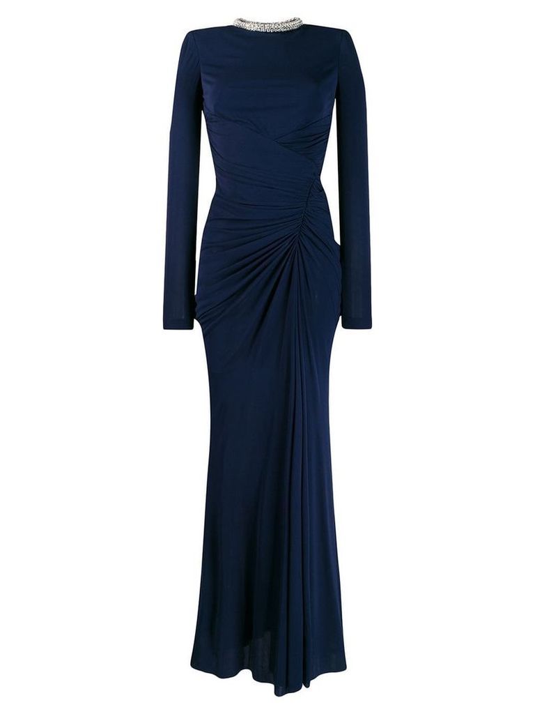 Alexander McQueen crystal rope evening dress - Blue