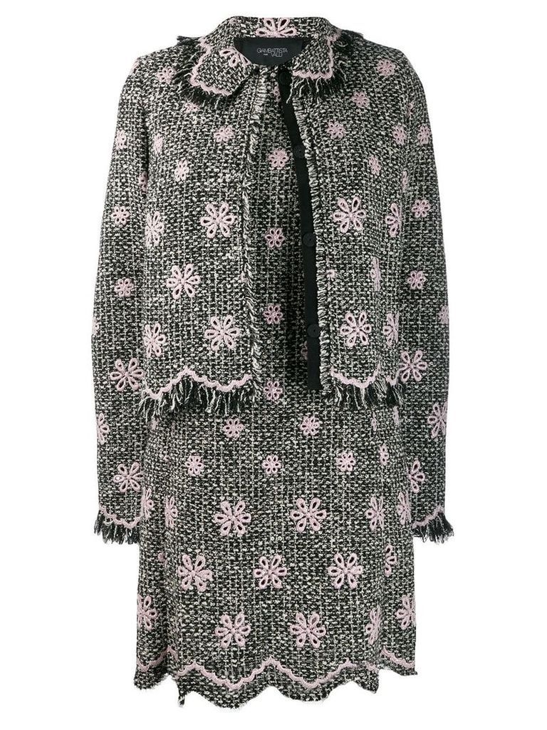 Giambattista Valli floral embroidered tweed jacket - Black