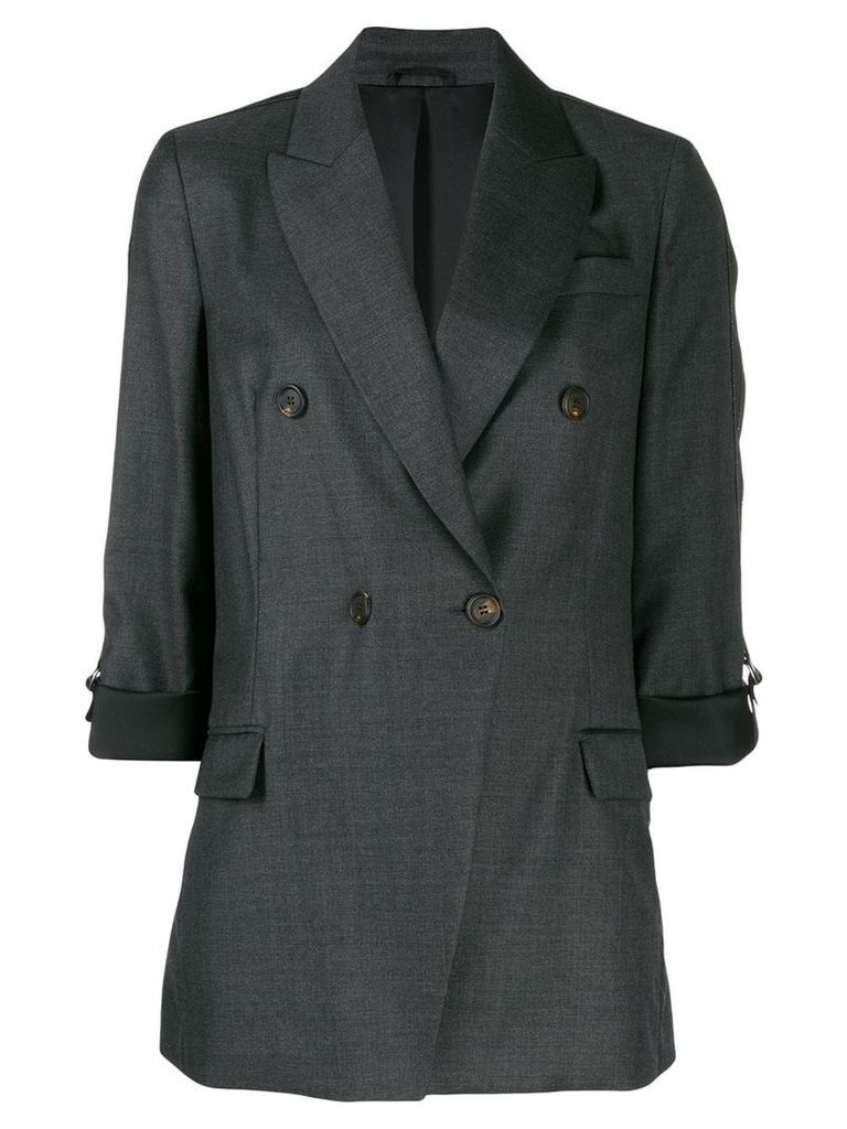 Brunello Cucinelli double-breasted fitted blazer - Grey