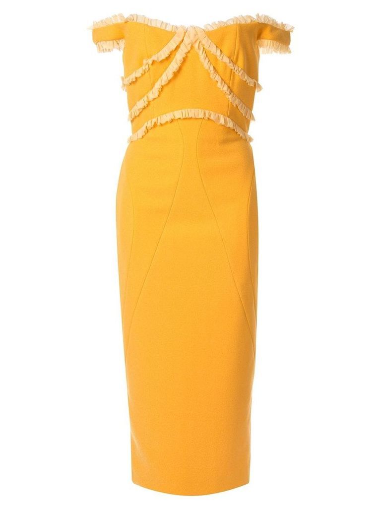 Rachel Gilbert Kiki ruffle trimmed dress - Yellow