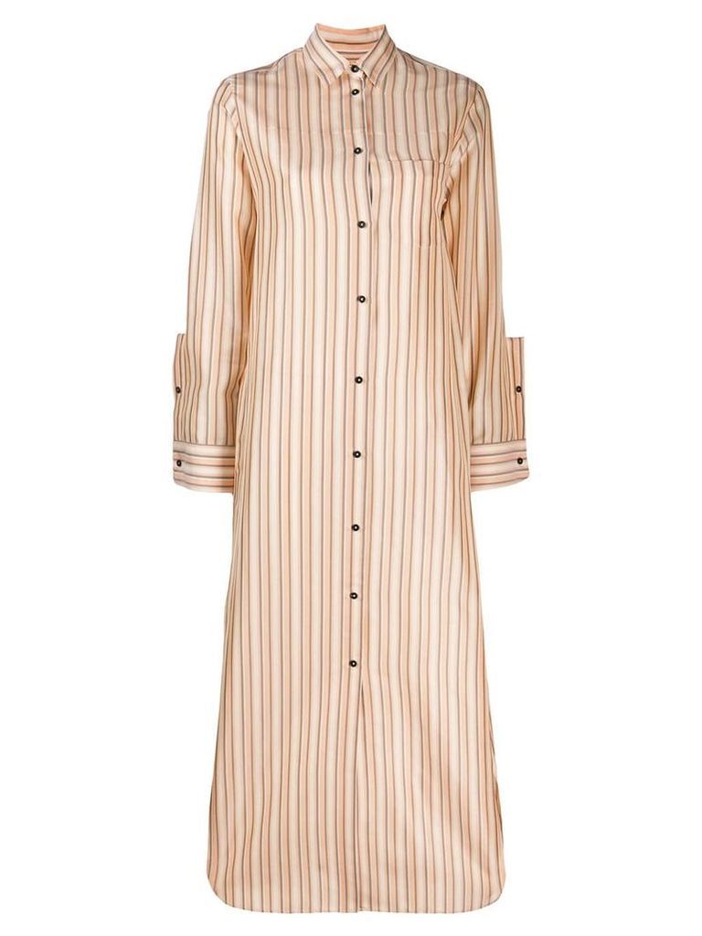 Jil Sander long striped shirt dress - NEUTRALS