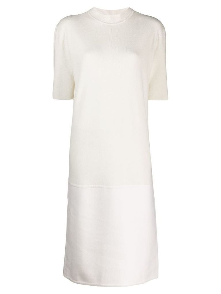 Jil Sander cashmere shortsleeved knitted dress - White