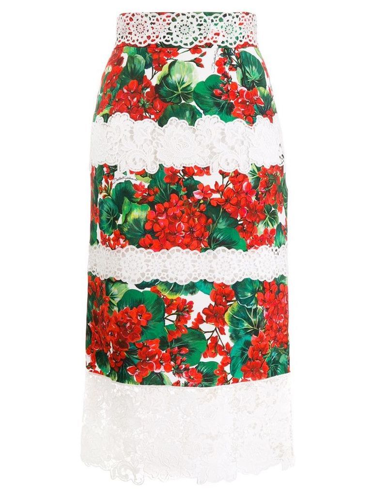 Dolce & Gabbana Portofino print Cady skirt - White