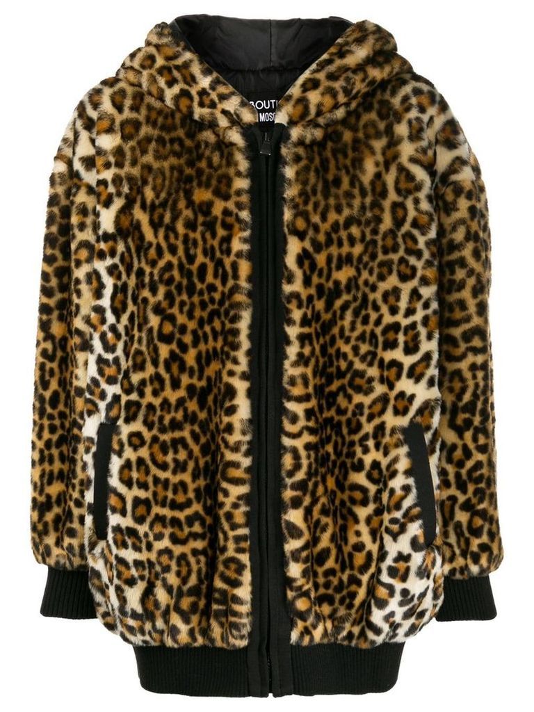 Boutique Moschino leopard print coat - Brown