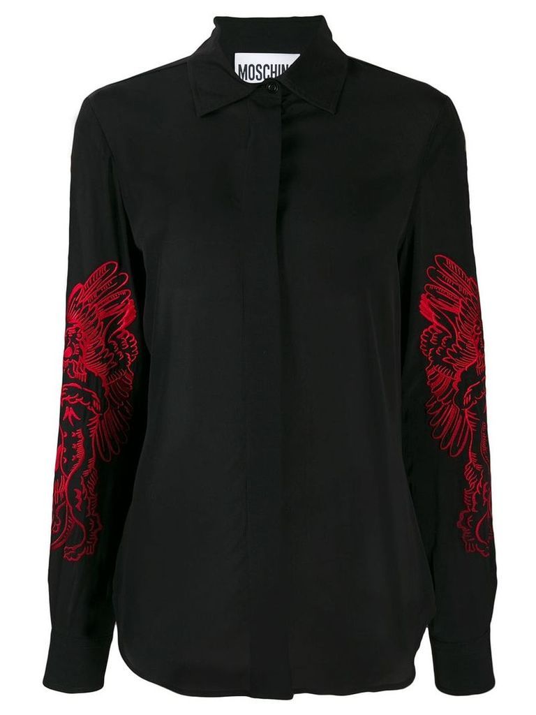 Moschino Roman Embroidery long-sleeved blouse - Black