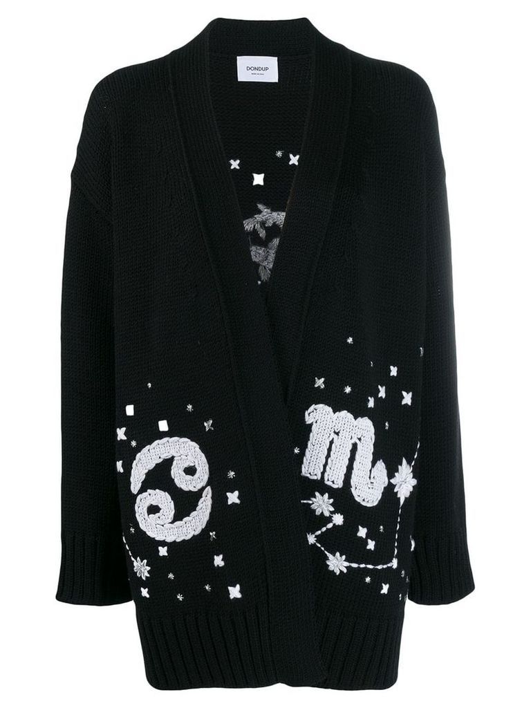 Dondup oversized embroidered cardigan - Black