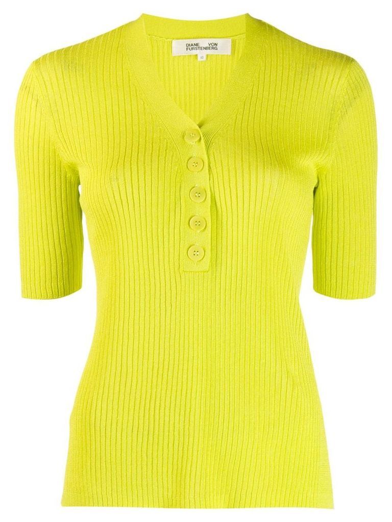 Diane von Furstenberg button-up knitted top - Green