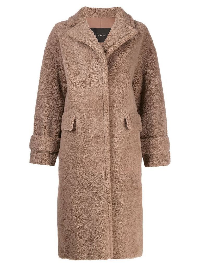 Blancha shearling coat - NEUTRALS