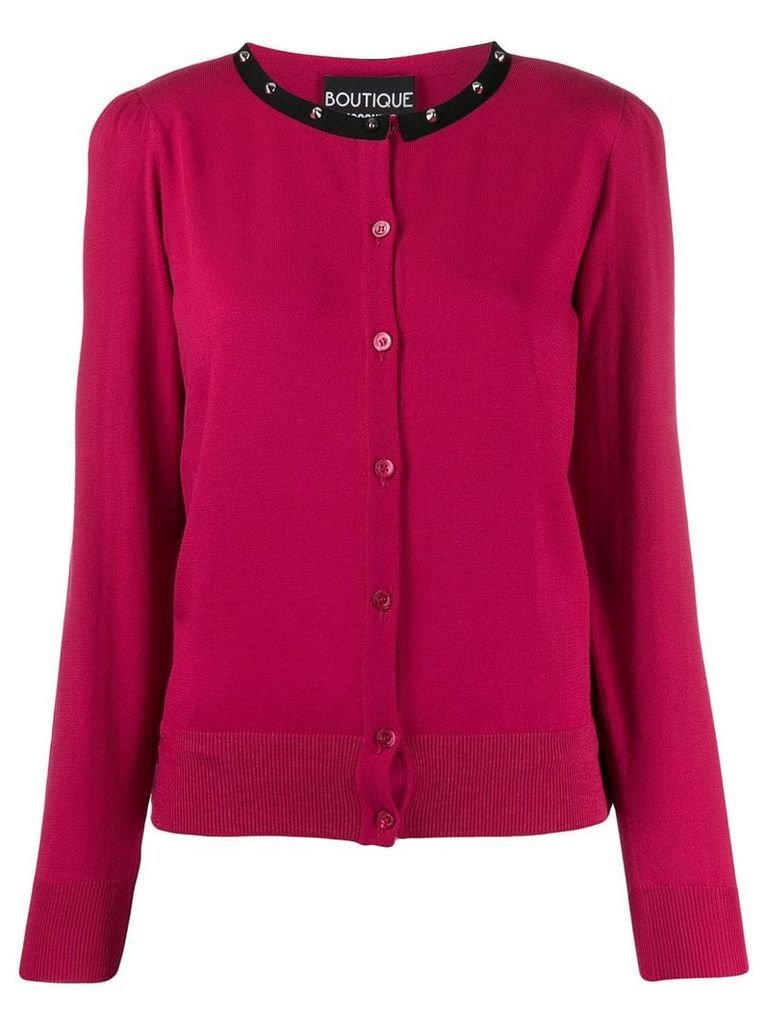 Boutique Moschino contrast cardigan - PINK