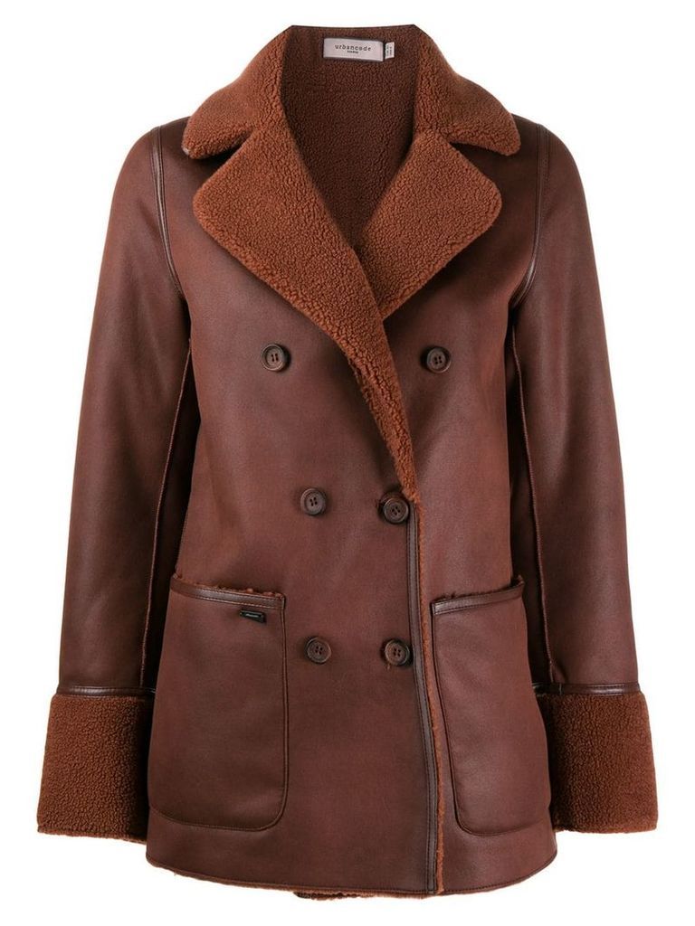 Urbancode shearling lined coat - Brown
