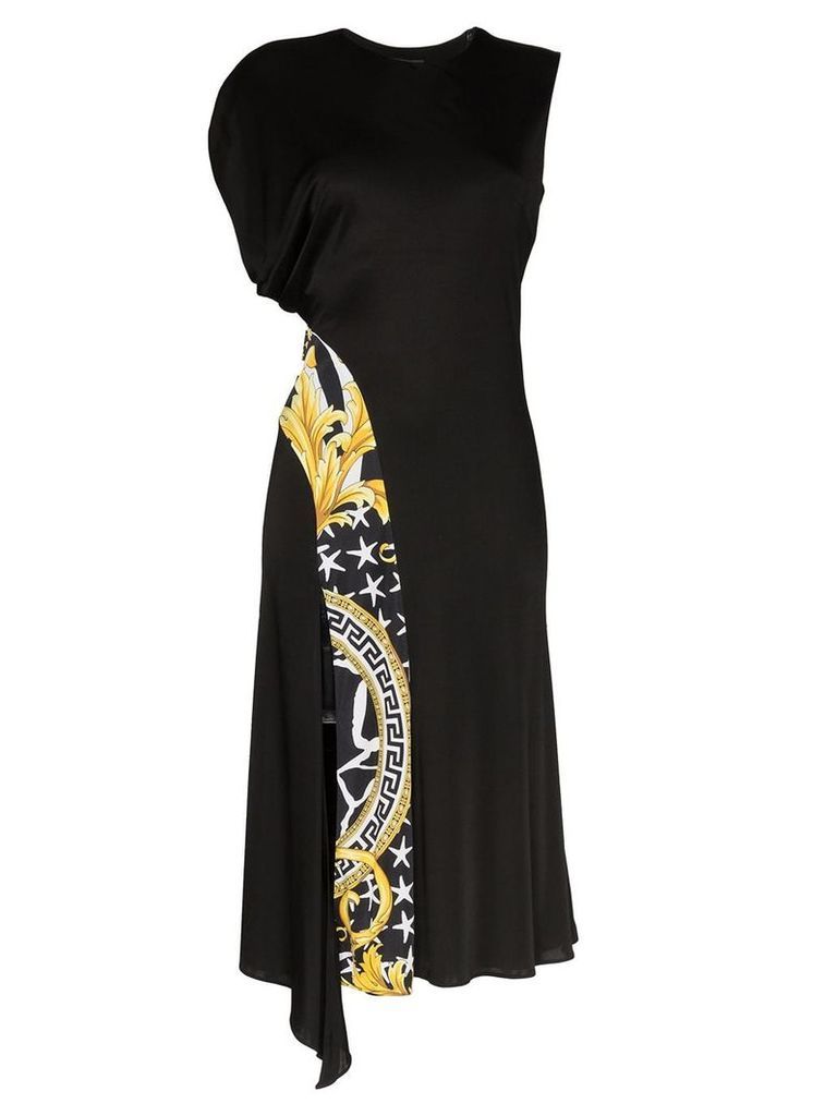 Versace Savage Baroque stripe midi dress - Black