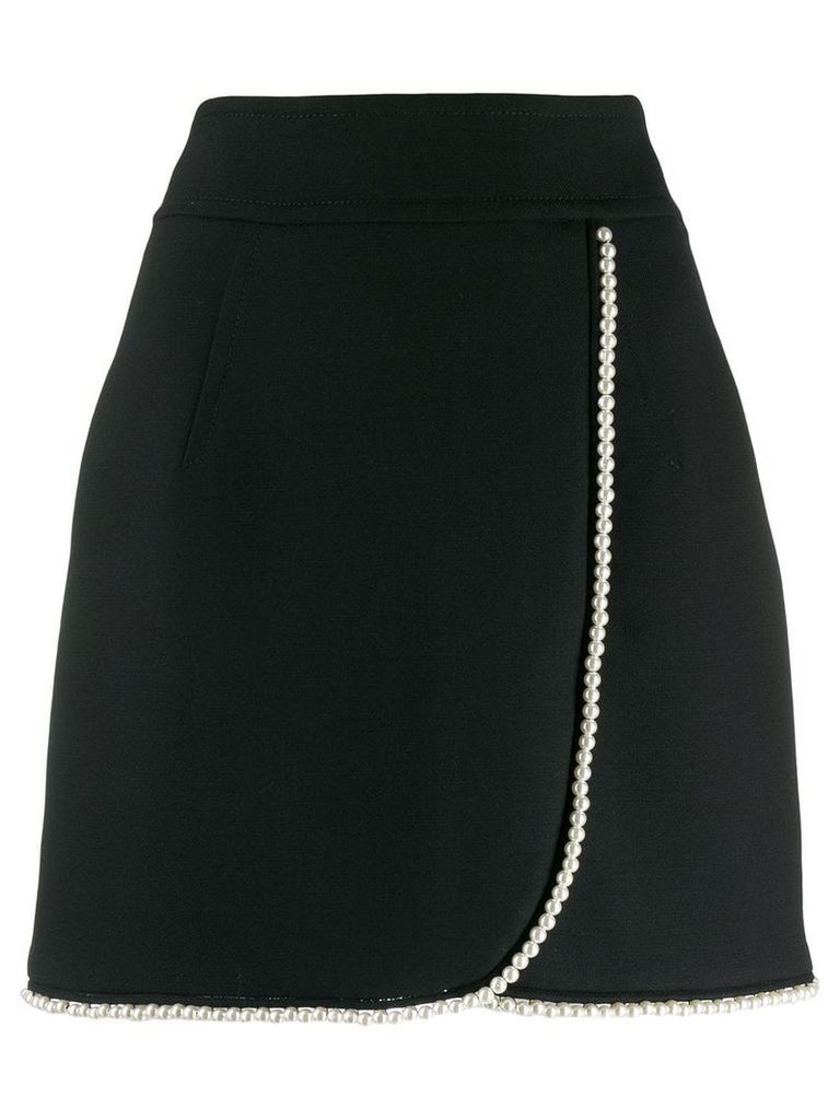 Sandro Paris pearl-embellished wrap skirt - Black