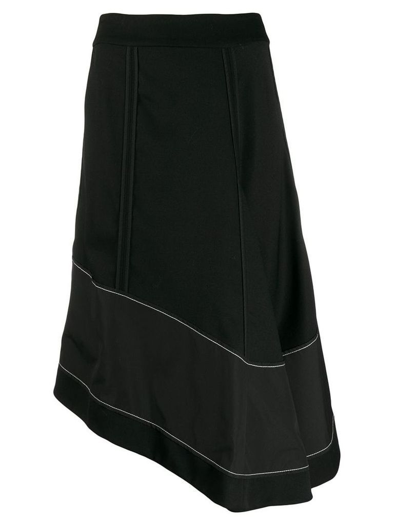 3.1 Phillip Lim asymmetric wool and cotton skirt - Black