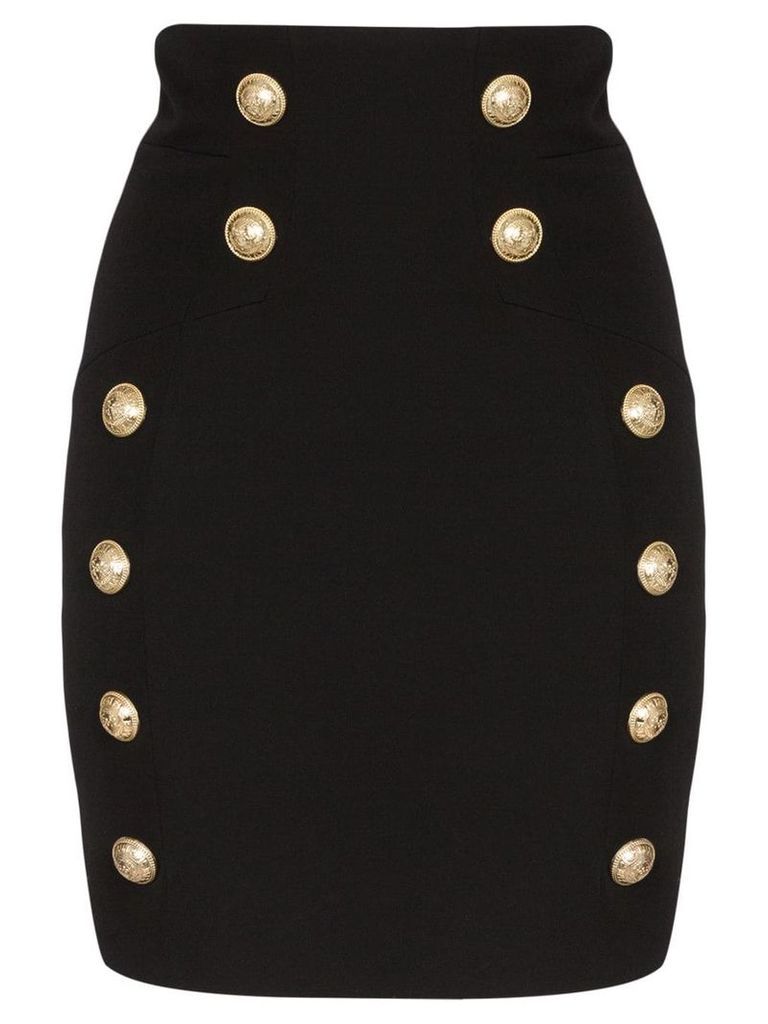 Balmain button-detail mini skirt - Black