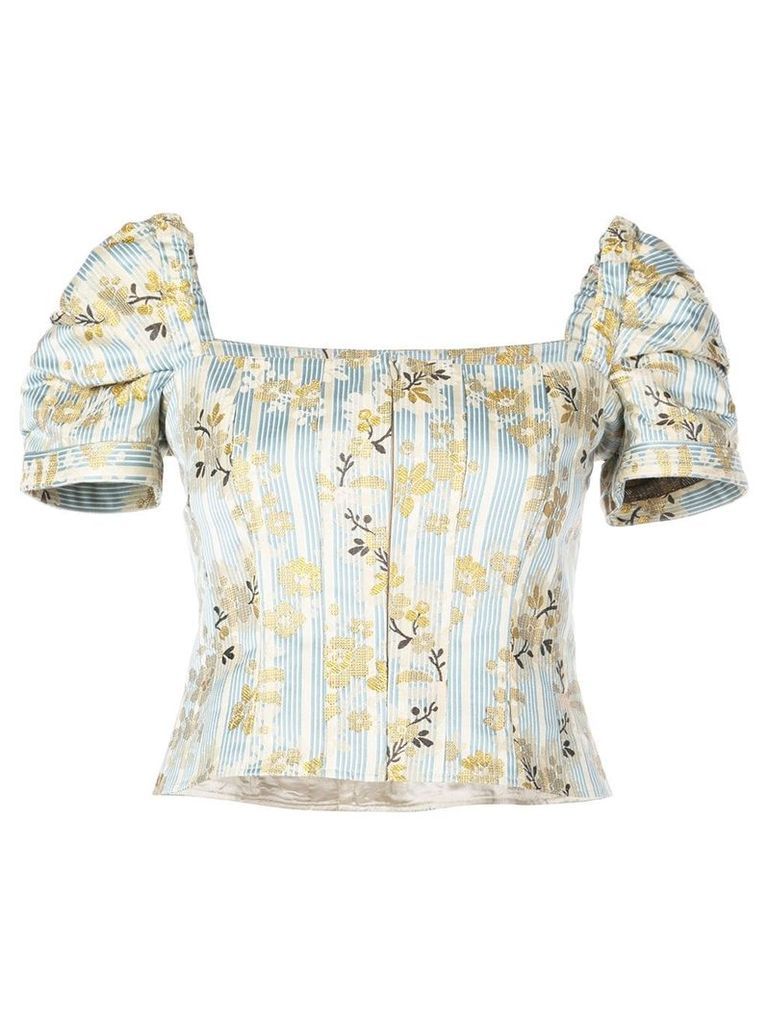 Brock Collection striped floral top - Blue